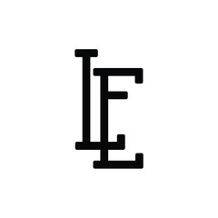 LE monogram logo design letter text name symbol monochrome logotype alphabet character simple logo