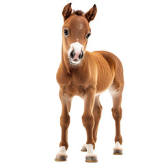 Obraz premium Little Brown Stallion Full Length Looking at Camera Isolated on Transparent Background