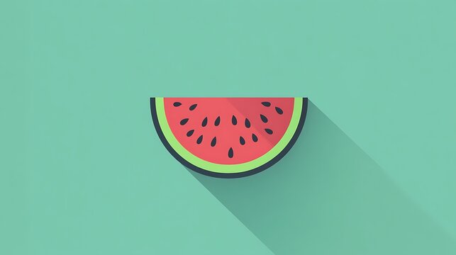 Watermelon slice with summer, and flat design. (1)