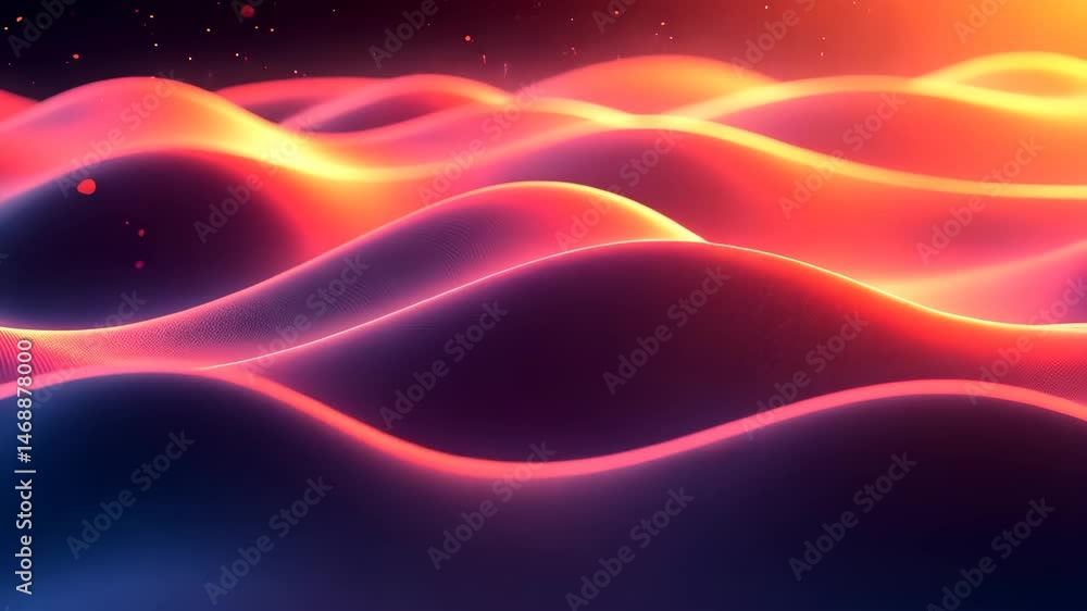 Poster abstract glowing waves background with vibrant red orange and blue gradients dynamic smooth curves l