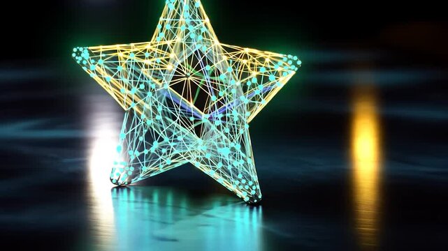 Abstract star design with glowing lines