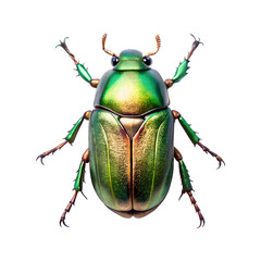 Rose chafer beetle isolated on a transparent background