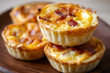 Delicious Mini Quiches Lorraine with Cheese, Bacon, and Onion