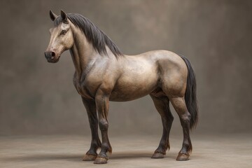 Obraz premium Elegant Gray Horse: A Serene Equestrian Portrait