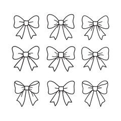 charming line art bow ribbon perfect for festive designs