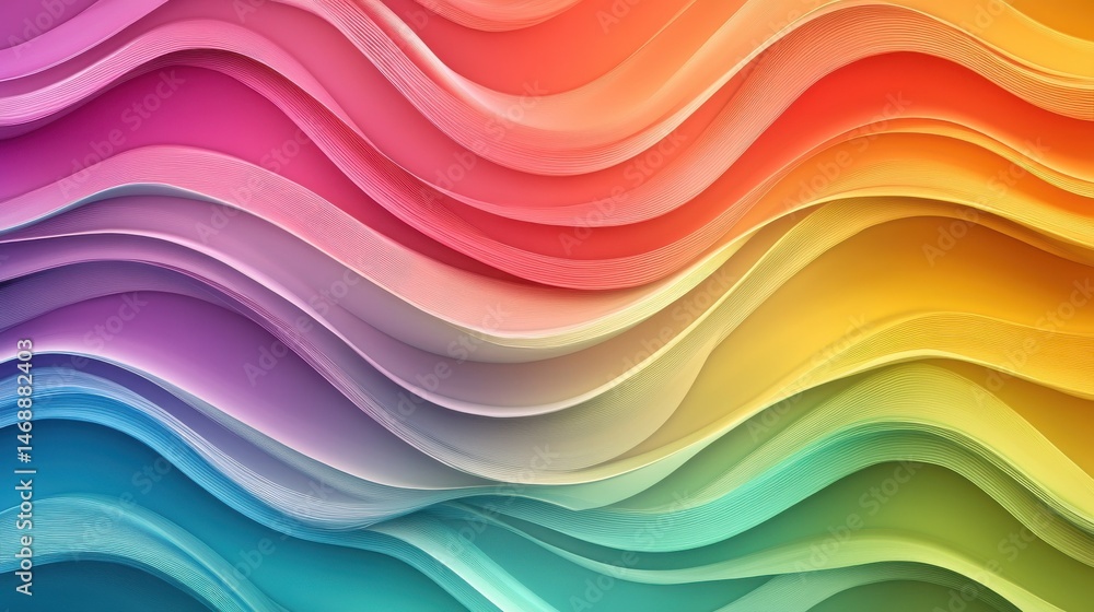 Poster vibrant colorful waves creating dynamic visual impact abstract background digital art bright environ