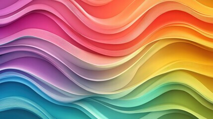 Vibrant colorful waves creating dynamic visual impact abstract background digital art bright environment close-up view color theory and aesthetics