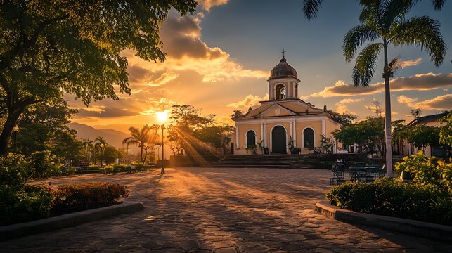 The charming town of Suchitoto, known for its cobblestone streets, colonial architecture, and surrounding nature.