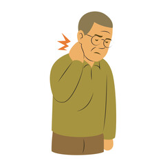 Elderly Man Neck Pain