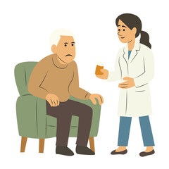 Elderly Man Doctor Medicine Prescription Care