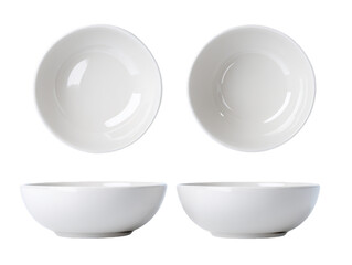 Four Views of a Small White Ceramic Bowl, PNG