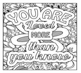Fototapeta premium Motivational Quotes Coloring Pages For KDP