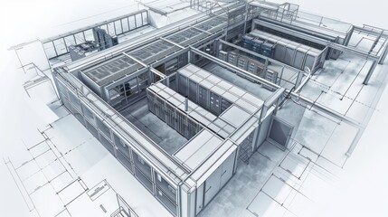 Architectural blueprint of a modern building
