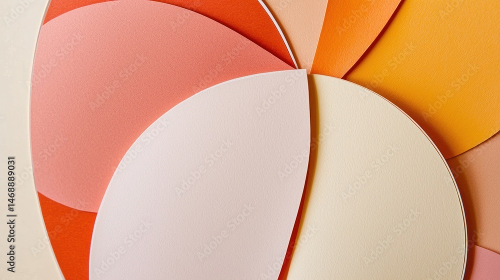 Aufkleber abstract design of overlapping circles in soft color tones.