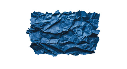 Png of Crumpled blue paper texture, perfect for backgrounds and creative projects.
