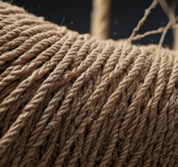 Severed rope fibers under strain, extreme close-up ,  unravel,  weight,  stress