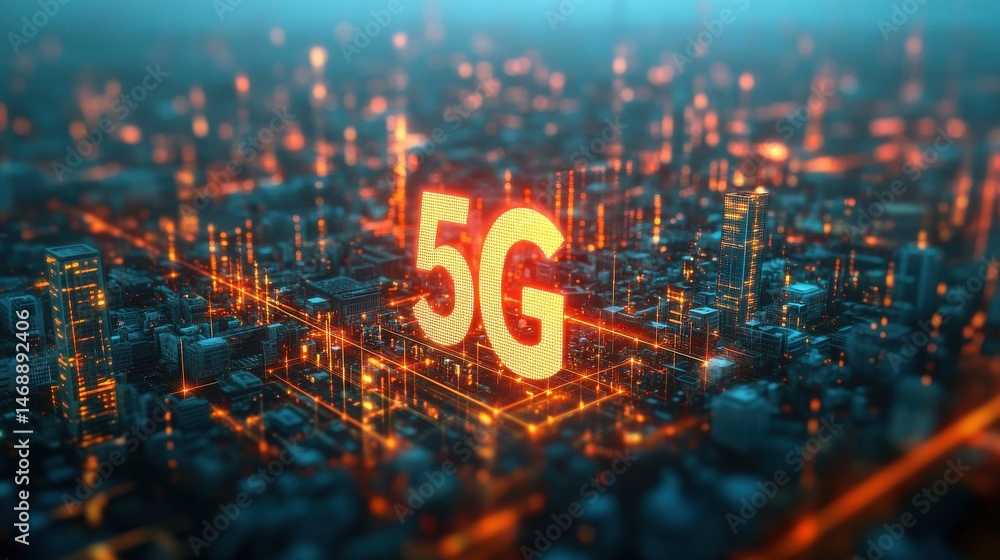 Poster creative 5g internet microchip. web speed and transformation concept. 3d rendering illustration , no