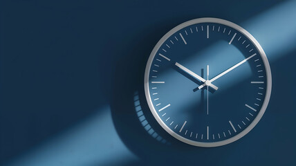 clock on blue background