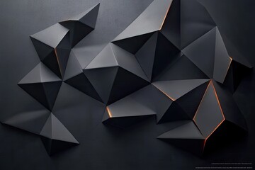 Obraz premium Dark, geometric, 3D shapes