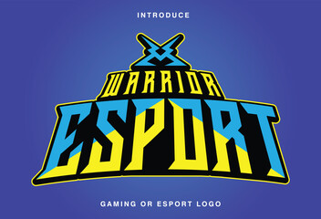 Name Gaming Warrior Esport Logo Design Vector