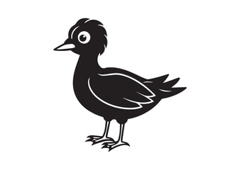 Fototapeta premium Cartoon Bird Silhouette Vector