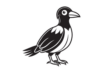 Obraz premium Cartoon Bird Silhouette Vector