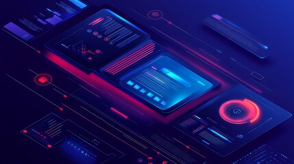 Obraz premium Futuristic Data Interface Design.
