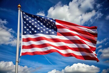 Fototapeta premium american flag waving in the wind