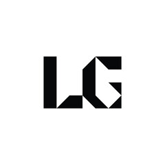 Obraz premium LG monogram logo design letter text name symbol monochrome logotype alphabet character simple logo