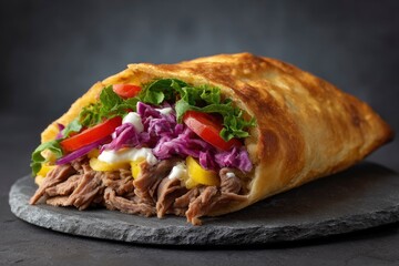 Savory Roasted Beef Pocket: A Delicious Mediterranean-Style Wrap