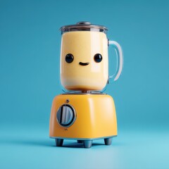 Adorable 3D Render of a Cute Blender Perfect for Kitchen Decor