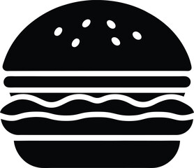 burger silhouette icon vector illustration