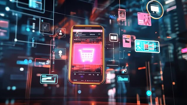 Mobile commerce interface with digital elements