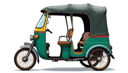 Obraz premium Vibrant Auto Rickshaw Colorful Urban Transport in asia