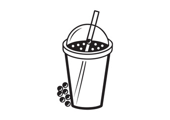 Bubble Tea Silhouette Vector