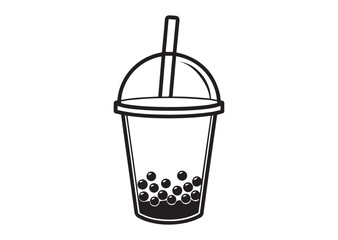 Bubble Tea Silhouette Vector