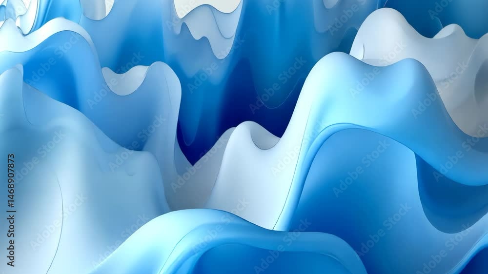 Poster abstract smooth waves with light blue gradient surface with modern design geometric fluid style