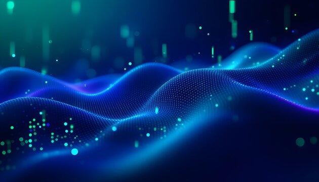 Modern digital matrix background with cascading code and neon green hues .