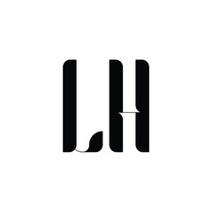 LH monogram logo design letter text name symbol monochrome logotype alphabet character simple logo