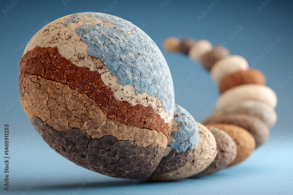 Poster a series of eggs in different stages of cracking, with the final stage showing a fully formed, stron