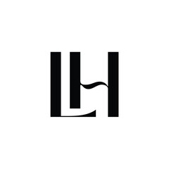 LH monogram logo design letter text name symbol monochrome logotype alphabet character simple logo