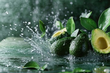 Fresh avocados in water splash (10)