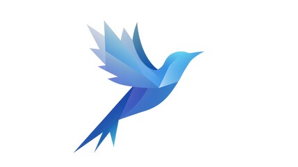 Digital illustration of a stylized bird rendered in gradient shades of blue.