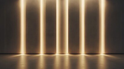 Elegant wall lighting design in modern interior blank background soft glow minimalistic space concept