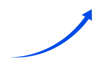 blue curve arrow icon on transparent background. flat style. arrow icon for your web site design, logo, app, UI. arrow indicated the direction symbol. curved arrow sign