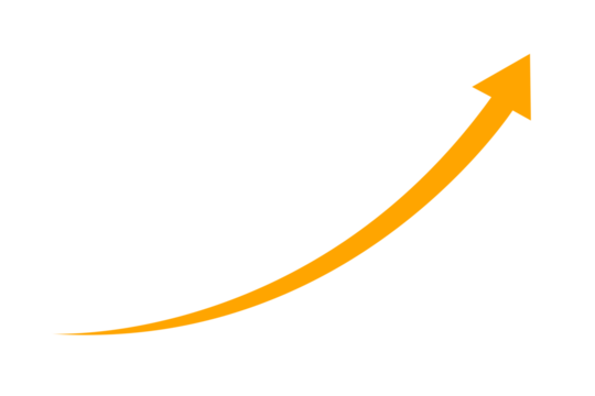 yellow curve arrow icon on transparent background. flat style. arrow icon for your web site design, logo, app, UI. arrow indicated the direction symbol. curved arrow sign - Powered by Adobe