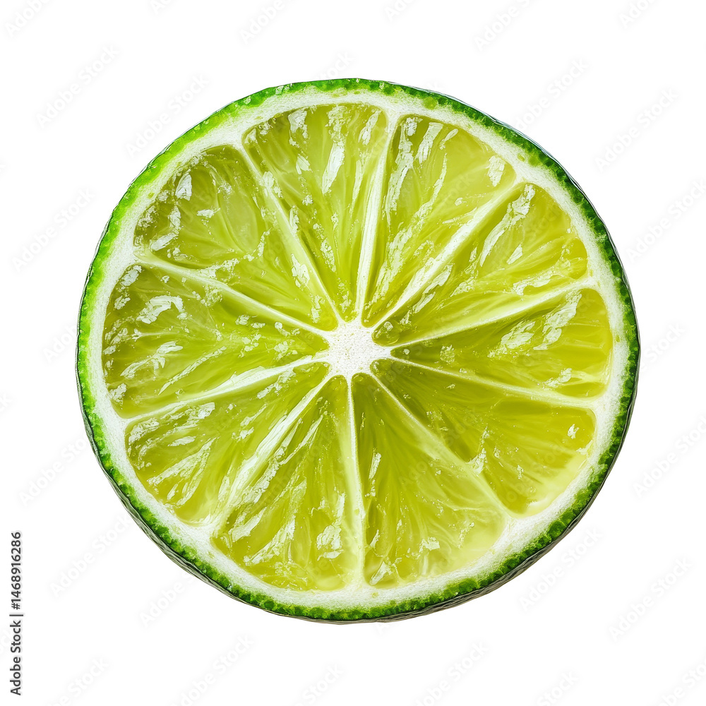 Aufkleber fresh slice of lime on a transparent background perfect for culinary use or beverage garnishing, sli