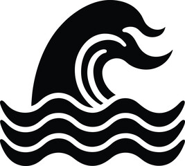 High Tide Waves Icon Vector Illustration