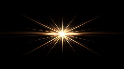 Obraz premium Light effect. Vector shining golden bright light. Gold shine burst with sparkles illustration isolated on black background illustration , no logos, no brands