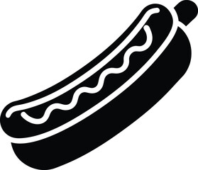 Hotdog Silhouette Icon Vector Illustration